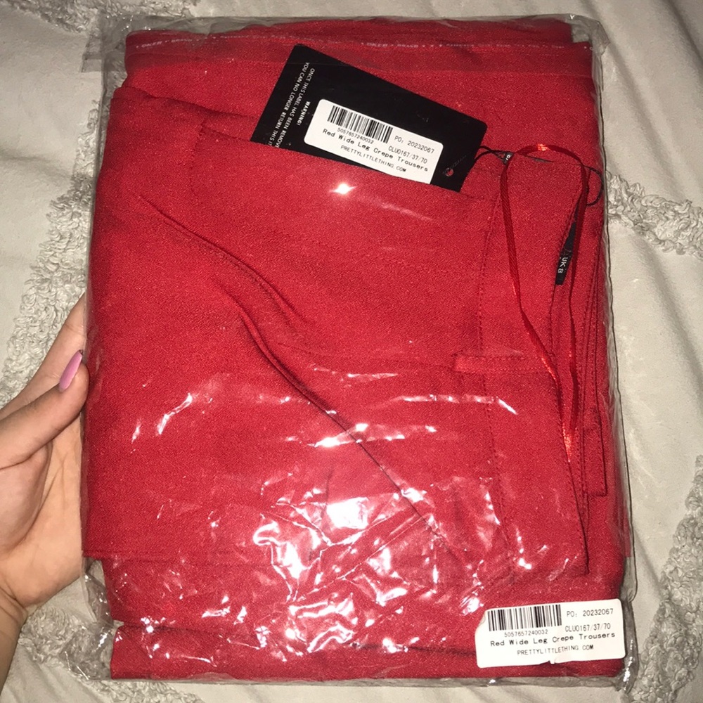 Red Wide leg pants